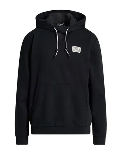 Ea7 Man Sweatshirt Black Size 3xl Cotton, Polyamide