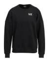 Ea7 Man Sweatshirt Black Size 3xl Cotton, Polyester, Elastane In Black