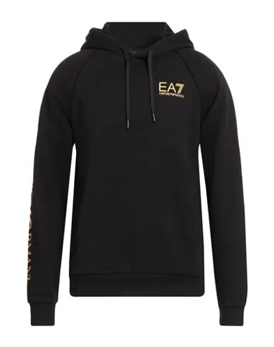 Ea7 Man Sweatshirt Black Size 3xl Cotton, Polyester