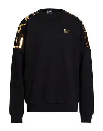 Ea7 Man Sweatshirt Black Size 3xl Cotton, Polyester
