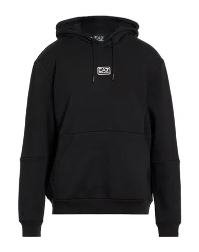 Ea7 Man Sweatshirt Black Size 3xl Cotton, Polyester