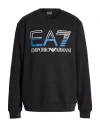 Ea7 Man Sweatshirt Black Size 3xl Cotton, Polyester