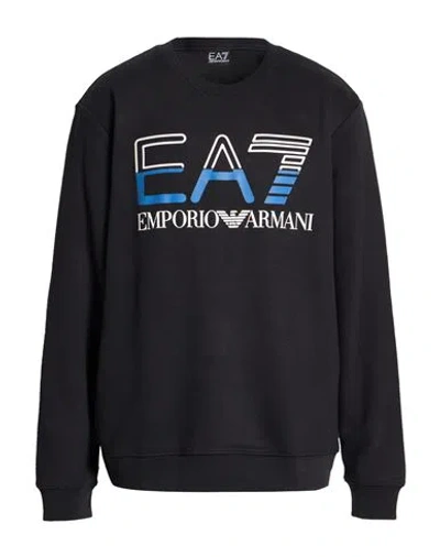 Ea7 Man Sweatshirt Black Size 3xl Cotton, Polyester