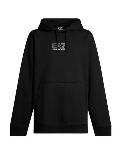 Ea7 Man Sweatshirt Black Size 3xl Cotton, Polyester