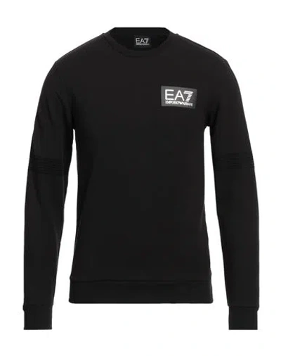 Ea7 Man Sweatshirt Black Size 3xl Cotton, Polyester, Elastane