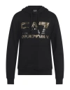 Ea7 Man Sweatshirt Black Size 3xl Cotton, Polyester, Elastane