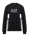 Ea7 Man Sweatshirt Black Size 3xl Cotton, Polyester, Elastane
