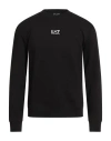 Ea7 Man Sweatshirt Black Size 3xl Cotton, Polyester, Elastane