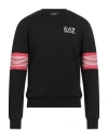 Ea7 Man Sweatshirt Black Size 3xl Cotton, Polyester, Elastane In Black