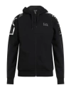Ea7 Man Sweatshirt Black Size 3xl Cotton, Polyester, Elastane In Blue