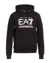 Ea7 Man Sweatshirt Black Size 3xl Cotton, Polyester, Elastane