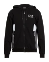 Ea7 Man Sweatshirt Black Size 3xl Cotton, Polyester, Elastane