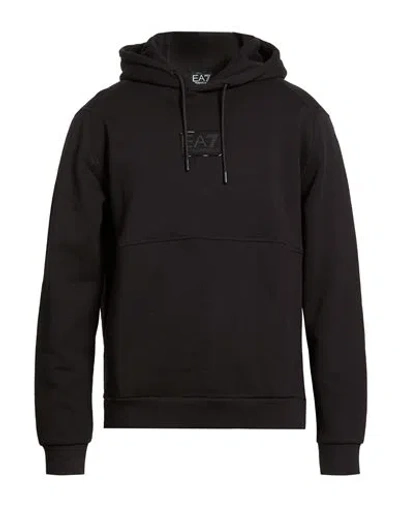 Ea7 Man Sweatshirt Black Size 3xl Cotton, Polyester, Elastane