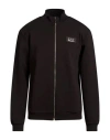 Ea7 Man Sweatshirt Black Size 3xl Cotton, Polyester, Elastane In Black