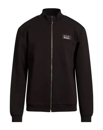 Ea7 Man Sweatshirt Black Size 3xl Cotton, Polyester, Elastane
