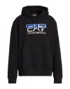Ea7 Man Sweatshirt Navy Size L Cotton, Polyester, Elastane In Black