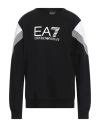 Ea7 Man Sweatshirt Black Size Xxl Cotton, Polyester, Elastane