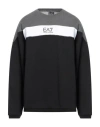 Ea7 Man Sweatshirt Black Size Xs Cotton, Polyester, Elastane