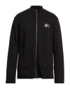 Ea7 Man Sweatshirt Black Size 3xl Cotton, Polyester, Polyamide, Elastane In Black