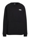 Ea7 Man Sweatshirt Black Size 3xl Polyester, Cotton, Elastane