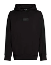 Ea7 Man Sweatshirt Black Size 3xl Polyester, Modal, Elastane In Black