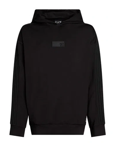 Ea7 Man Sweatshirt Black Size 3xl Polyester, Modal, Elastane