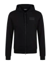 Ea7 Man Sweatshirt Black Size 3xl Polyester, Modal, Elastane In Black