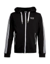 Ea7 Man Sweatshirt Black Size L Cotton, Polyester, Elastane In Black
