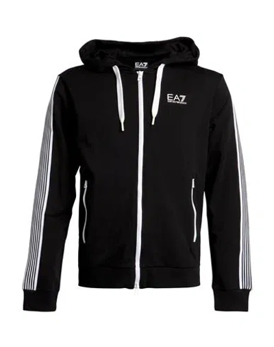 Ea7 Man Sweatshirt Black Size L Cotton, Polyester, Elastane