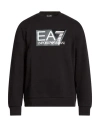 Ea7 Man Sweatshirt Black Size M Cotton, Polyester In Black