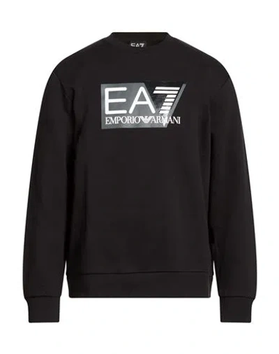 Ea7 Man Sweatshirt Black Size M Cotton, Polyester