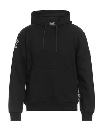 Ea7 Man Sweatshirt Black Size M Cotton, Polyester, Elastane