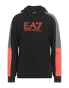 Ea7 Man Sweatshirt Black Size M Cotton, Polyester, Elastane