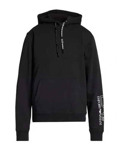 Ea7 Man Sweatshirt Black Size M Organic Cotton