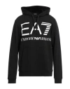 Ea7 Man Sweatshirt Black Size Xxs Cotton, Polyester, Elastane In Black