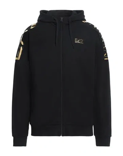 Ea7 Man Sweatshirt Black Size S Cotton, Polyester