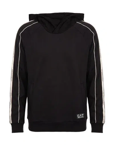 Ea7 Man Sweatshirt Black Size S Cotton, Polyester