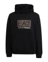 Ea7 Man Sweatshirt Black Size S Polyester, Cotton, Elastane In Black