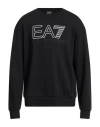 Ea7 Man Sweatshirt Black Size Xl Cotton, Elastane In Black