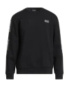 Ea7 Man Sweatshirt Black Size Xl Cotton, Elastane
