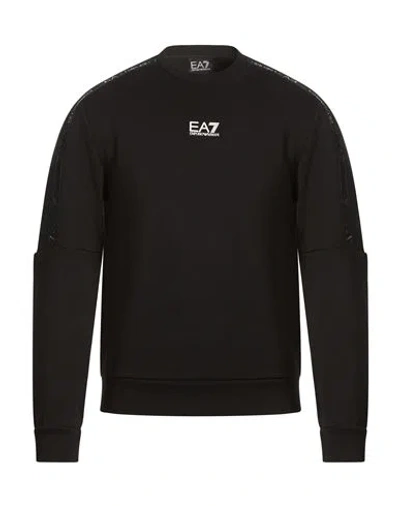 Ea7 Man Sweatshirt Black Size Xl Cotton, Polyester