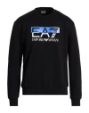 Ea7 Man Sweatshirt Black Size Xl Cotton, Polyester, Elastane