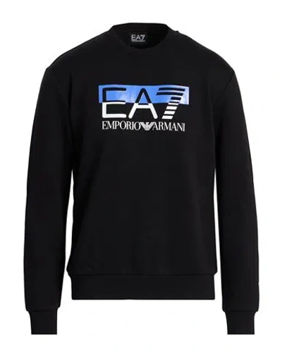 Ea7 Man Sweatshirt Black Size Xl Cotton, Polyester, Elastane