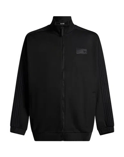 Ea7 Man Sweatshirt Black Size Xl Polyester, Cotton