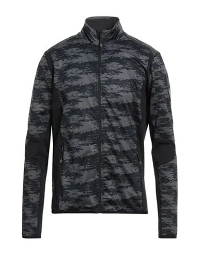 Ea7 Man Sweatshirt Black Size Xl Polyester, Elastane