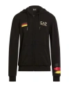 Ea7 Man Sweatshirt Black Size Xl Polyester, Viscose, Elastane In Black