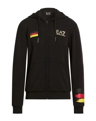 Ea7 Man Sweatshirt Black Size Xl Polyester, Viscose, Elastane