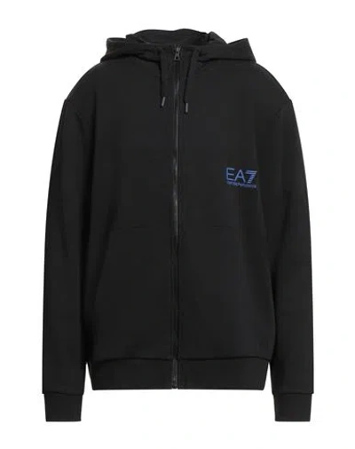 Ea7 Man Sweatshirt Black Size Xxl Cotton