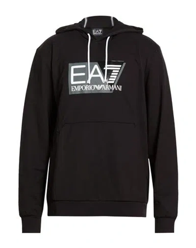 Ea7 Man Sweatshirt Black Size Xxl Cotton