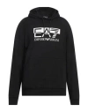 Ea7 Man Sweatshirt Black Size Xxl Cotton, Elastane